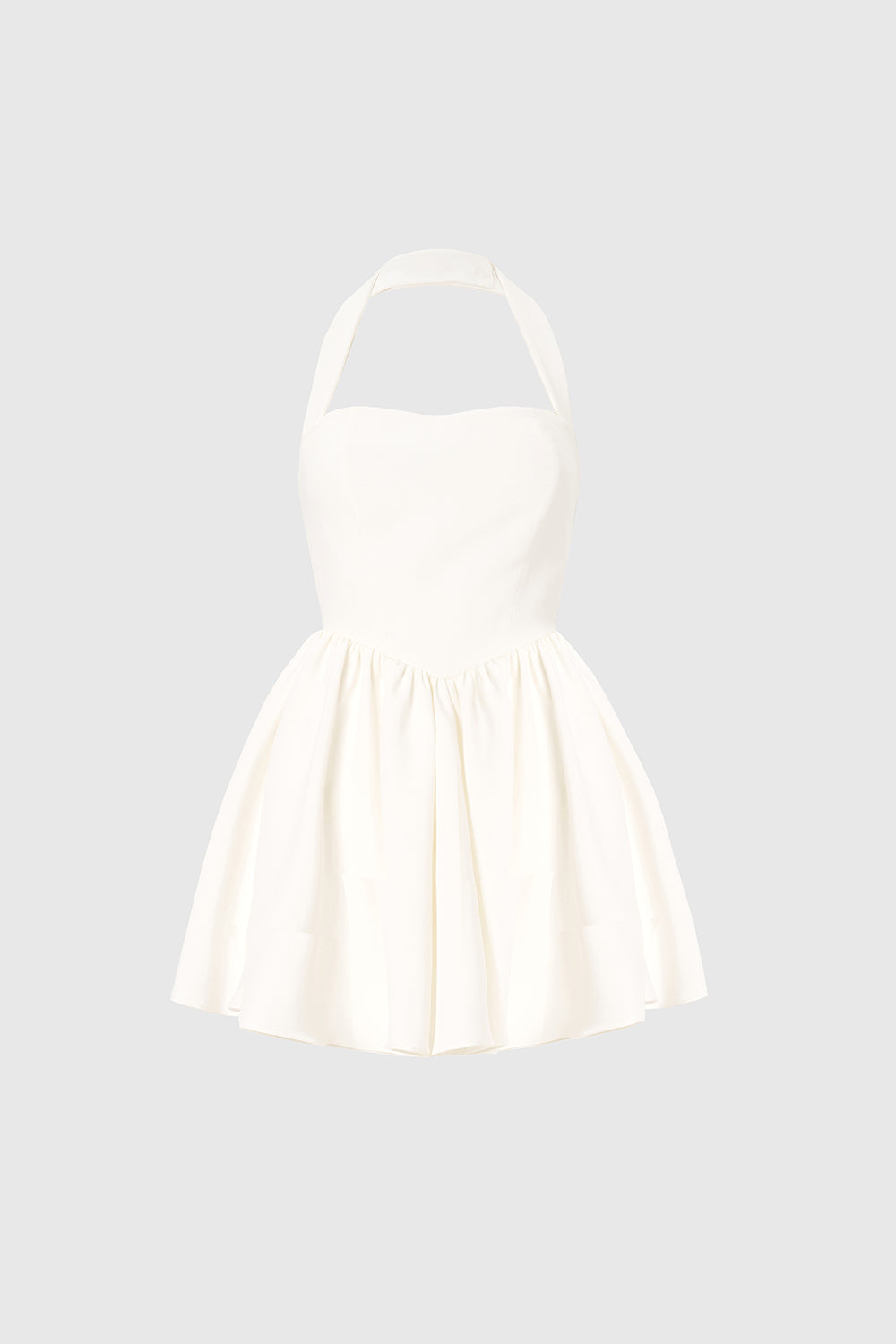 Sara Beyaz Mini Volanlı Elbise