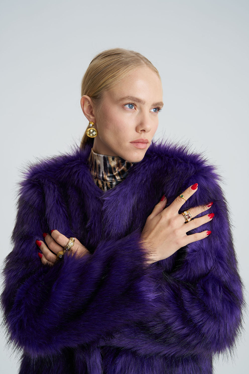 Lola Purple Faux Fur Short Coat